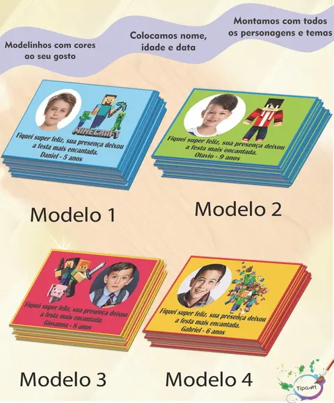 Tag com Foto-minecraft 7x5