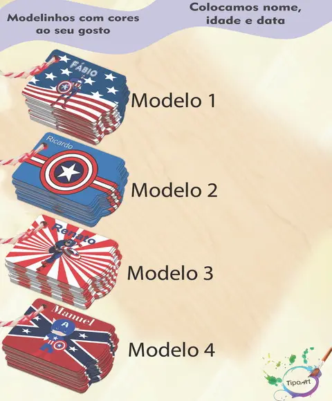 Tag Especial(com Cordão)-capitão America