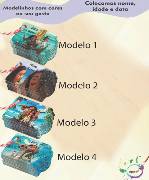 Tag Especial(com Cordão)-moana e Mauí