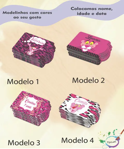 Tag Especial(sem Cordão)-pantera Cor de Rosa