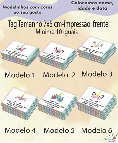 Tag Frente 7x5-unicórnio