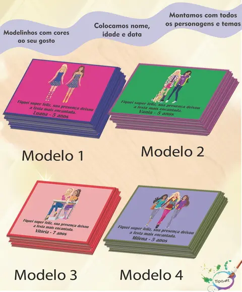 Tag Frente Barbie -7x5