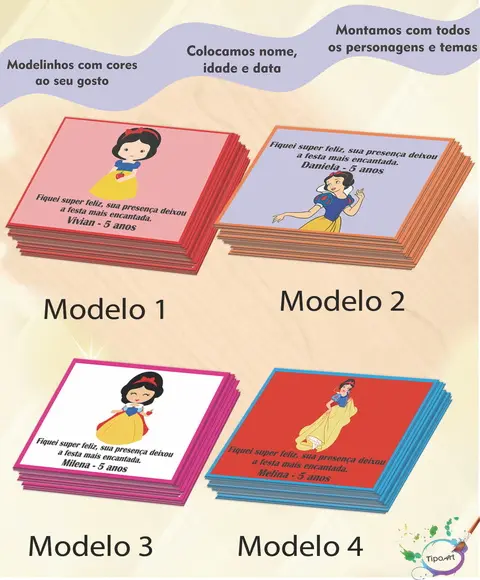 Tag Frente Branca de Neve- 7x5