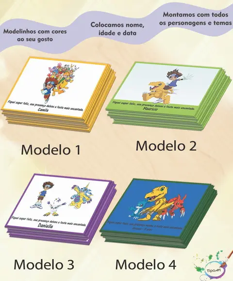 Tag Frente Digimon 7x5