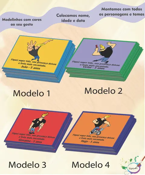 Tag Frente Johnny Bravo 7x5