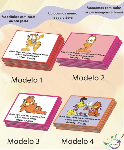 Tag Frente Garfield- 7x5