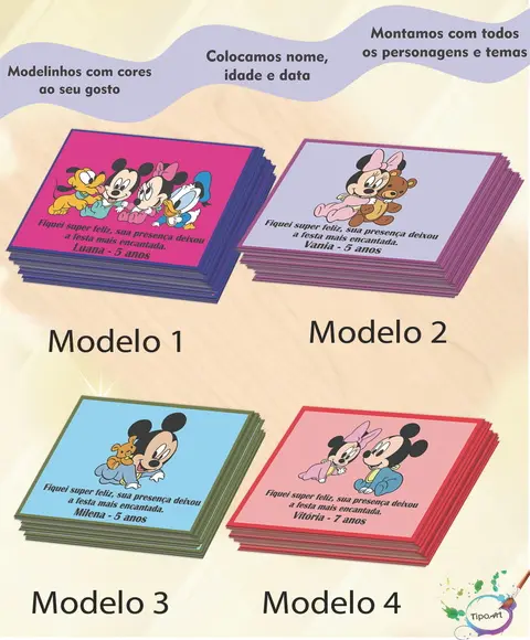 Tag Frente Mickey Baby -7x5