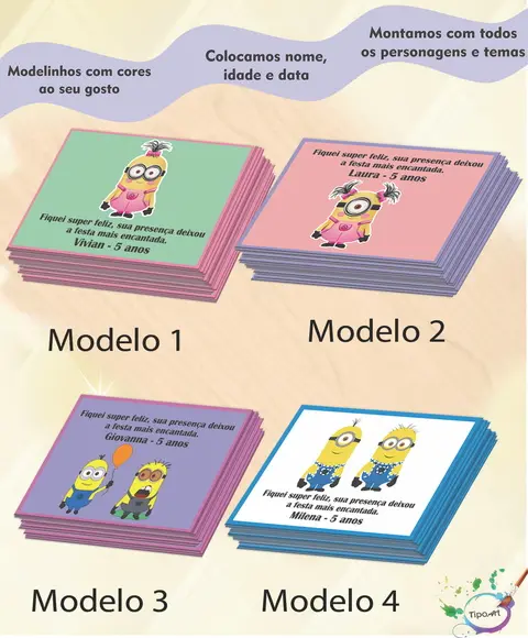 Tag Frente Minions- 7x5