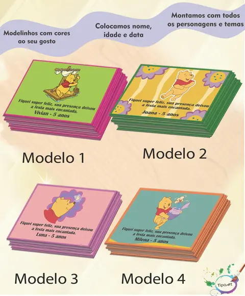 Tag Frente Pooh- 7x5
