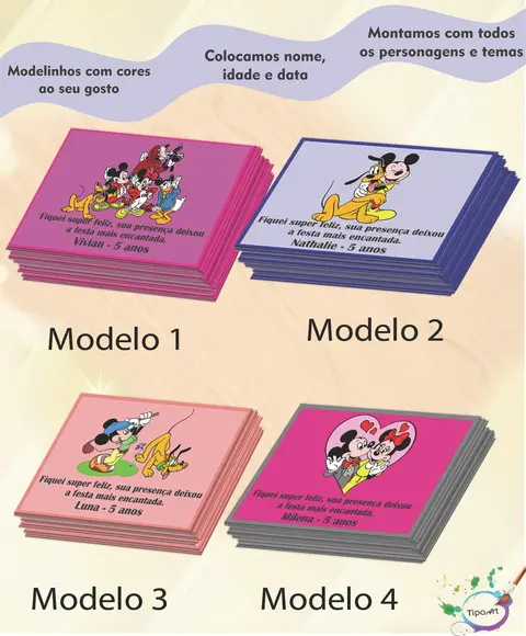Tag Frente Turma do Mickey- 7x5