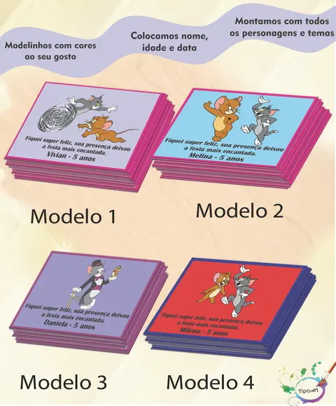 Tag Frente Tom e Jerry- 7x5