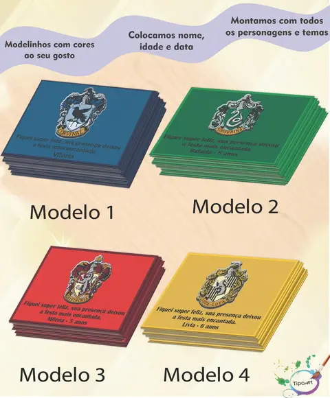 Tag Frente-brasões Hogwarts-7x5