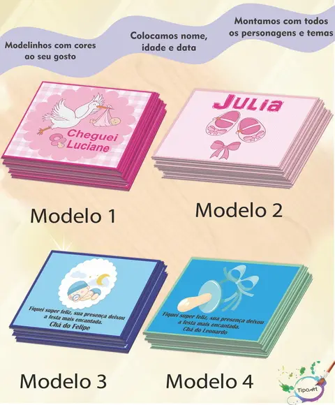 Tag Frente-chá de Bebê/recém-7x5