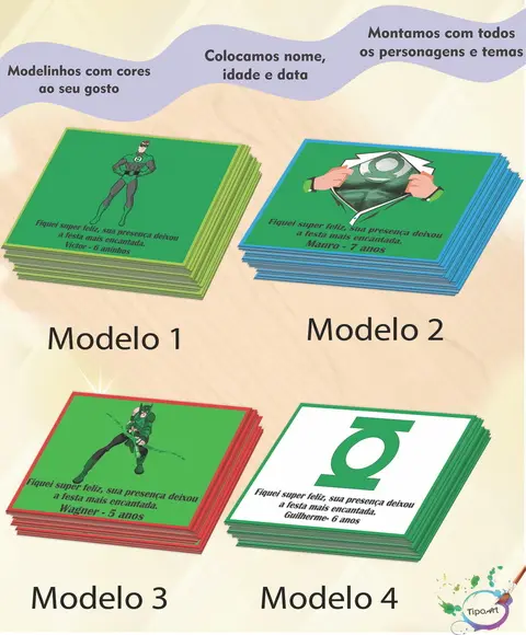 Tag Frente-lanterna Verde-7x5