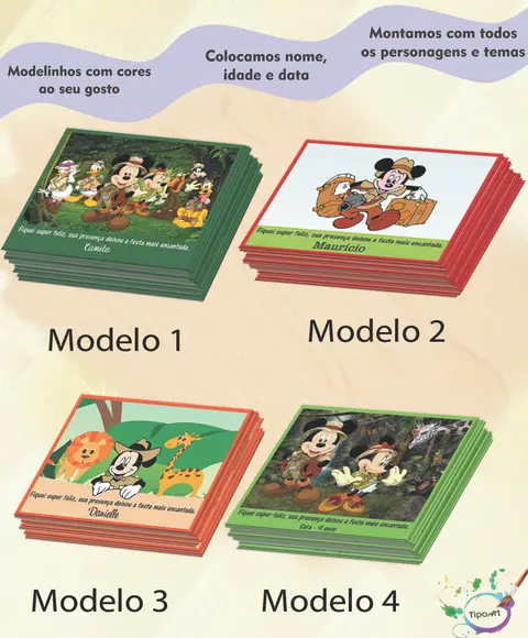 Tag Frente-mickey Safari-7x5