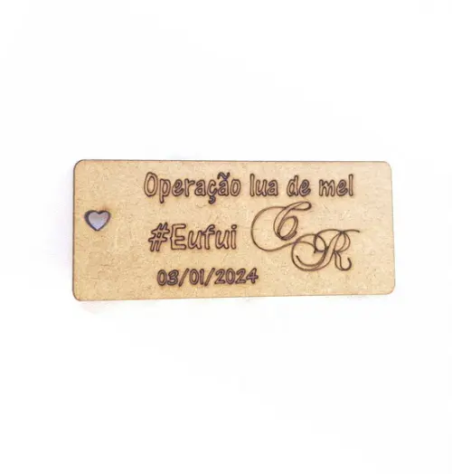 Tag mdf 3mm-corte e Gravação a Laser