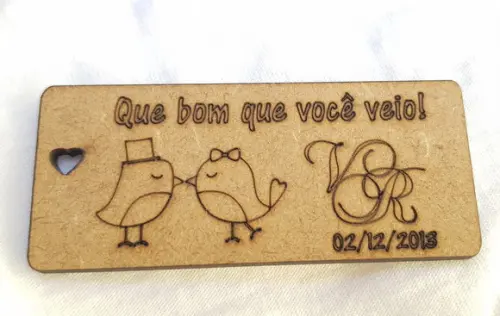 Tag mdf 3mm-corte e Gravação a Laser