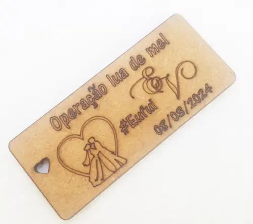 Tag mdf 3mm-corte e Gravação a Laser