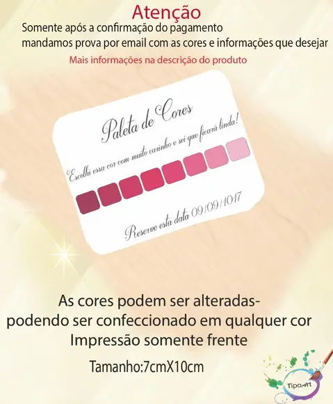 Tag Paleta de Cores Madrinhas-Modelo 2