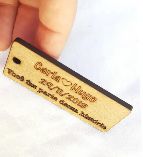 Tag mdf 3mm-corte e Gravação a Laser
