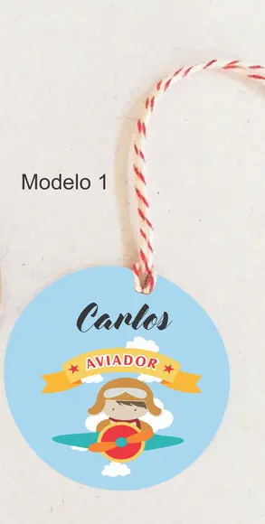 Tag Redonda (com Cordão)- Aviador