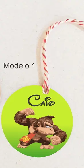 Tag Redonda (com Cordão)- Donkey Kong