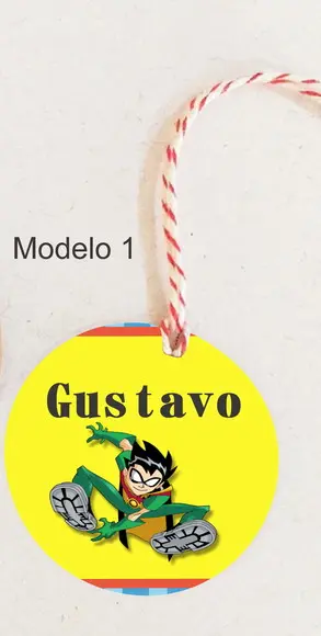 Tag Redonda (com Cordão)- Robin