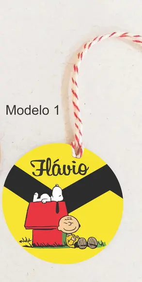 Tag Redonda (com Cordão)- Snoopy