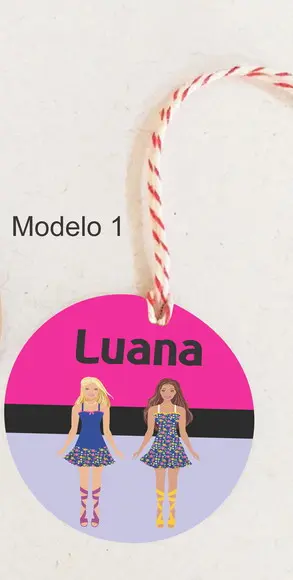 Tag Redonda (com Cordão)-barbie