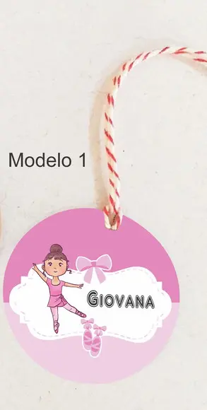 Tag Redonda (com Cordão)-bailarina