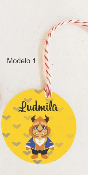 Tag Redonda (com Cordão)-bela e a Fera