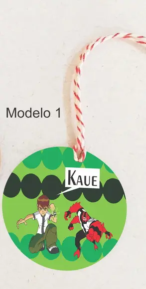 Tag Redonda (com Cordão)-ben 10