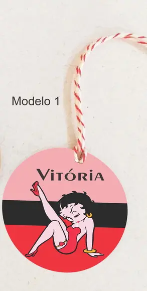 Tag Redonda (com Cordão)-betty Boop
