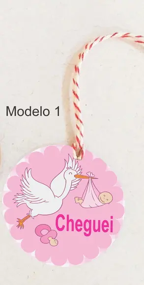 Tag Redonda (com Cordão)-chá de Bebê