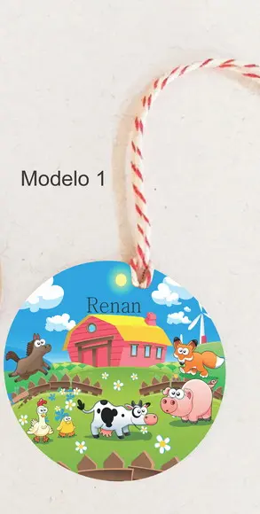 Tag Redonda (com Cordão)-fazendinha