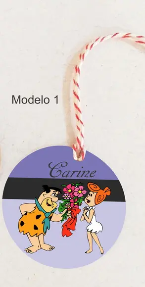 Tag Redonda (com Cordão)-fred Flintstone