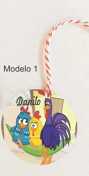 Tag Redonda (com Cordão)-galinha Pintadinha