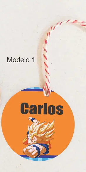 Tag Redonda (com Cordão)-goku