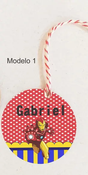 Tag Redonda (com Cordão)-homem de Ferro