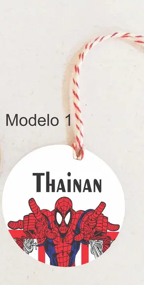 Tag Redonda (com Cordão)-homem Aranha