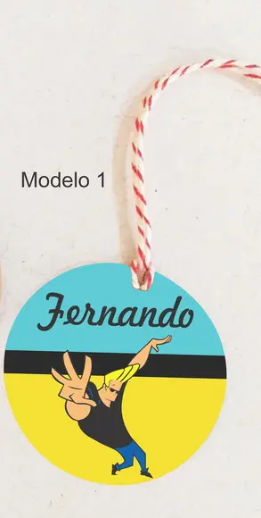 Tag Redonda (com Cordão)-johnny Bravo
