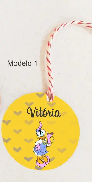 Tag Redonda (com Cordão)-margarida