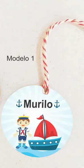 Tag Redonda (com Cordão)-marinheiro