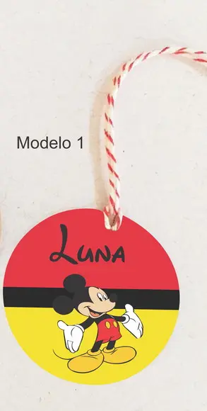 Tag Redonda (com Cordão)-mickey
