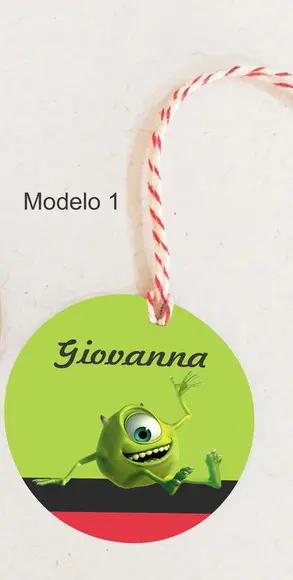Tag Redonda (com Cordão)-mike Wazowski