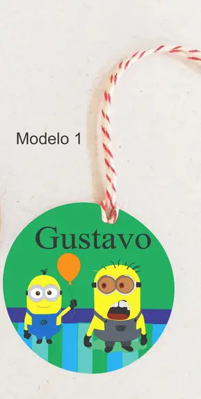 Tag Redonda (com Cordão)-minions