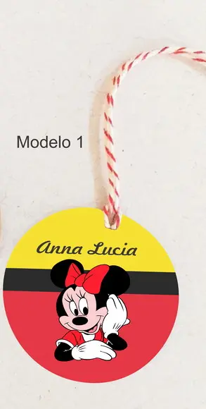 Tag Redonda (com Cordão)-minnie