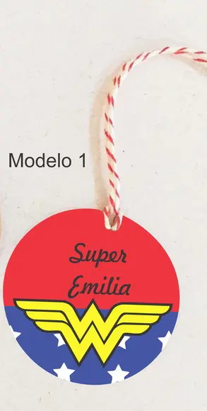 Tag Redonda (com Cordão)-mulher Maravilha