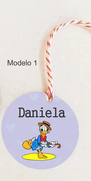 Tag Redonda (com Cordão)-pato Donald