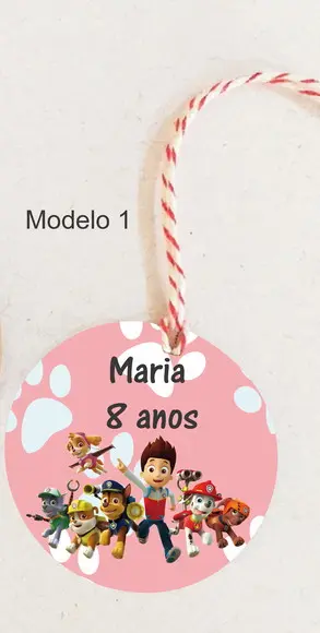 Tag Redonda (com Cordão)-patrulha Canina